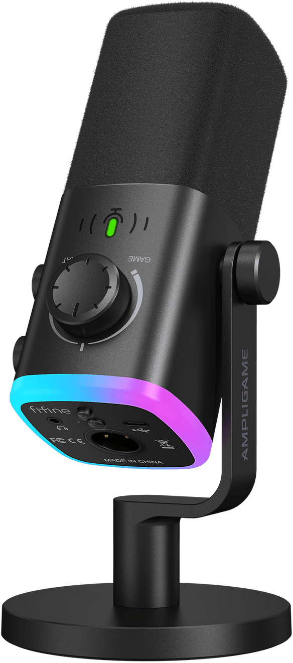 Fifine AmpliGame AM9 RGB hibrit dinamik oyuncu ve yayıncı mikrofonu
