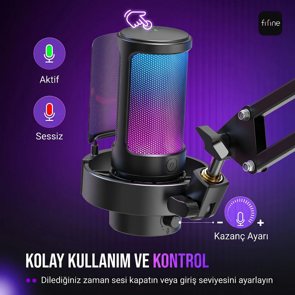 Fifine A8T Kolay Kullanım ve Kontrol
