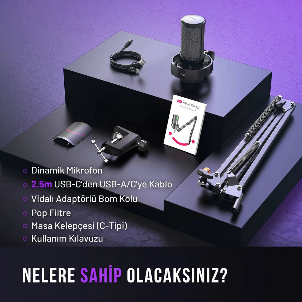 Fifine AmpliGame A8T Kutu İçeriği