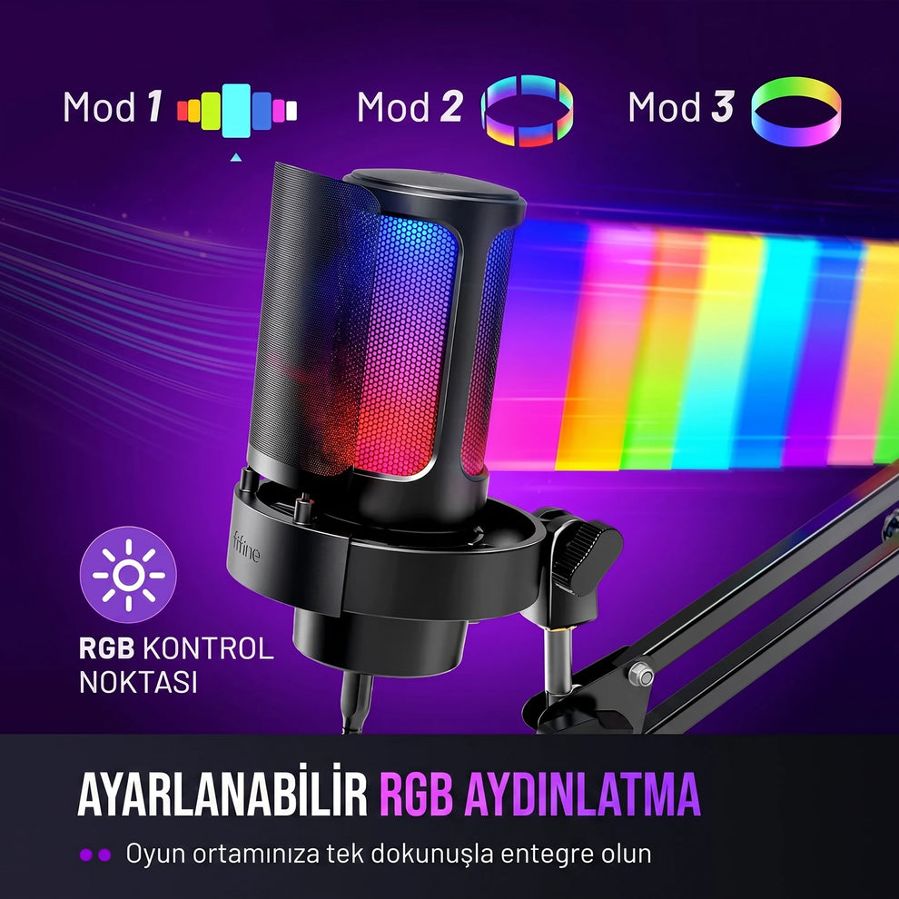 Fifine A8T RGB Aydınlatma Modları