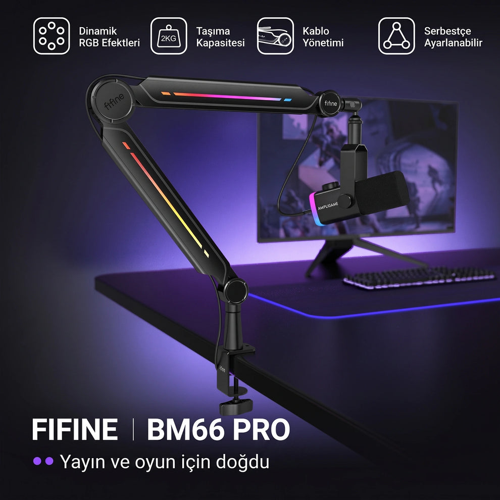 Fifine BM66PRO Profesyonel Masaüstü Mikrofon Standı