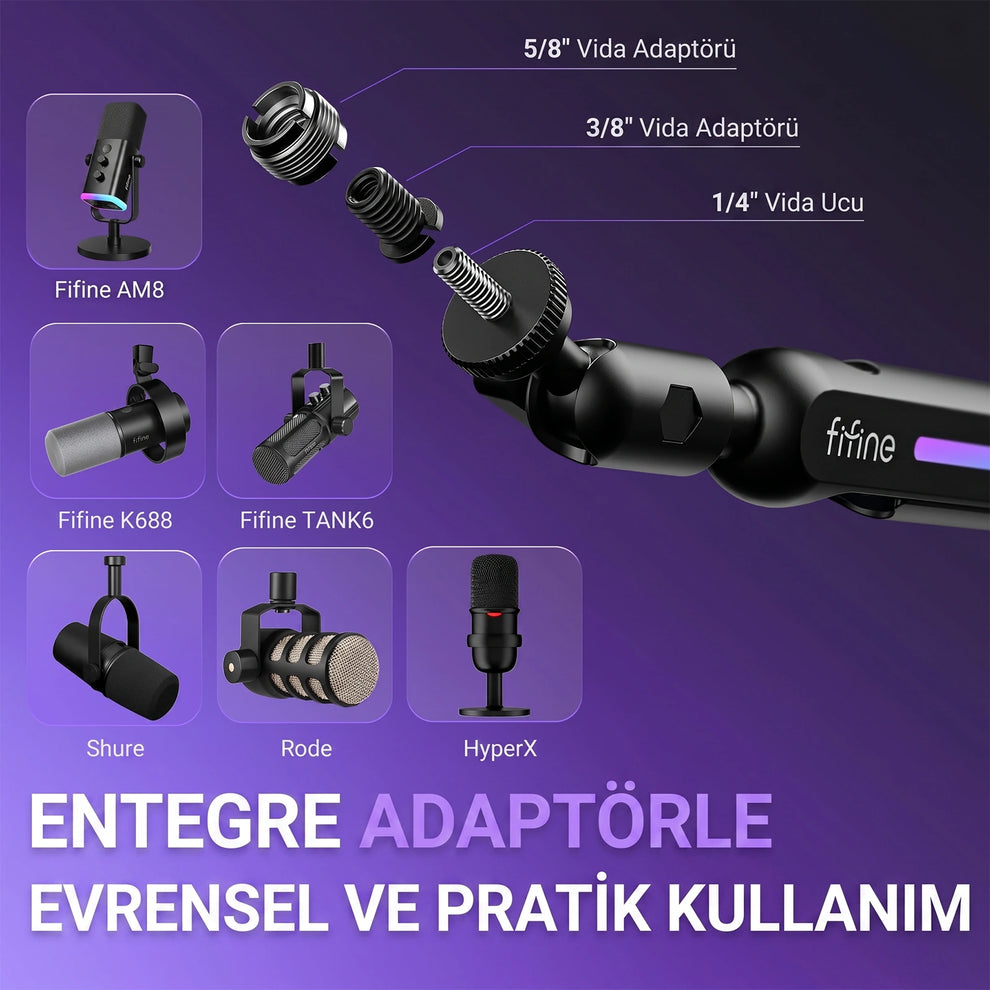 Fifine BM88PRO Evrensel Adaptör Desteği