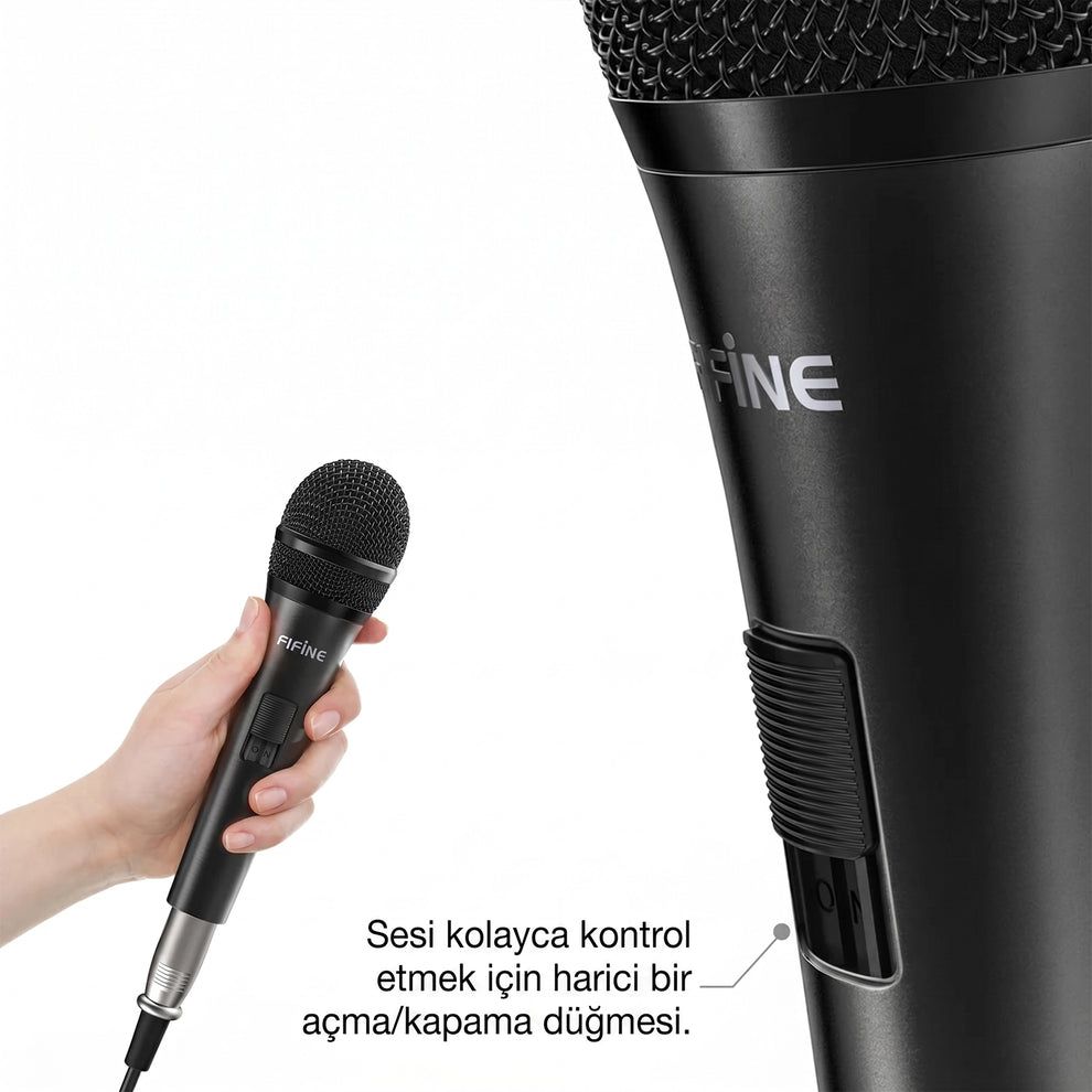 Fifine K6 Entegre Açma Kapama Düğmesi