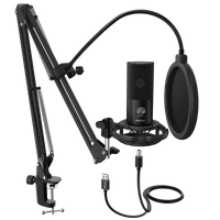 Fifine T669 Profesyonel Boom Arm Standlı USB Condenser Yayıncı ve Podcast Mikrofon Seti